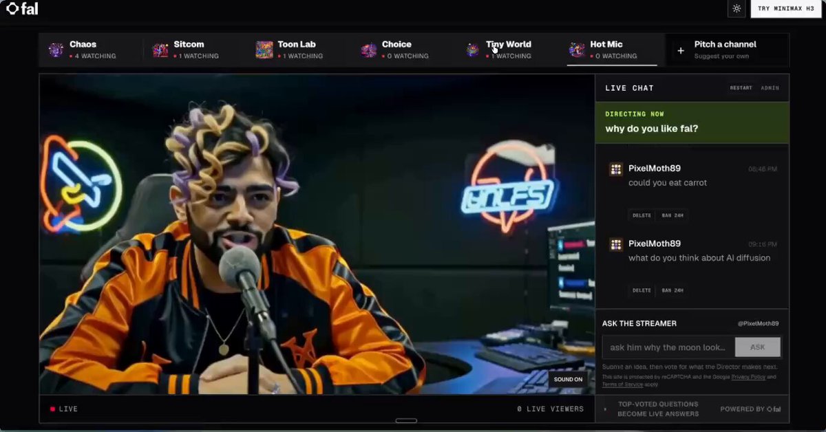 Fal has built a live interactive AI video platform powered by H3 Max Director, and it puts real-time audience control of a generated story in the hands of viewers