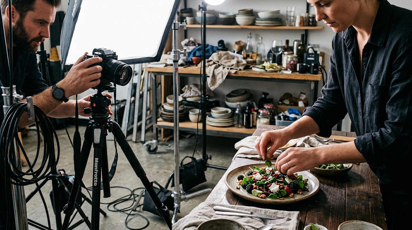 Food promo work is the perfect first case: high volume, tight formats, repeatable structure.